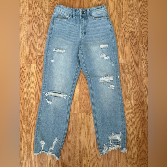 Flying Monkey distressed denim Cotton Jeans Womens NWOT F4148 Size 24 - Picture 6 of 9